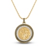 Thumbnail Image 1 of 1933 by Esquire Men's Saint Christopher Diamond Pendant 1/3 ct tw Round 14K Yellow Gold-Plated Sterling Silver 22"