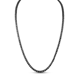 1933 by Esquire Men's Natural Black Spinel Tennis Necklace Black Rhodium-Plated Sterling Silver 22"