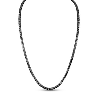 1933 by Esquire Men's Natural Black Spinel Tennis Necklace Black Rhodium-Plated Sterling Silver 22"