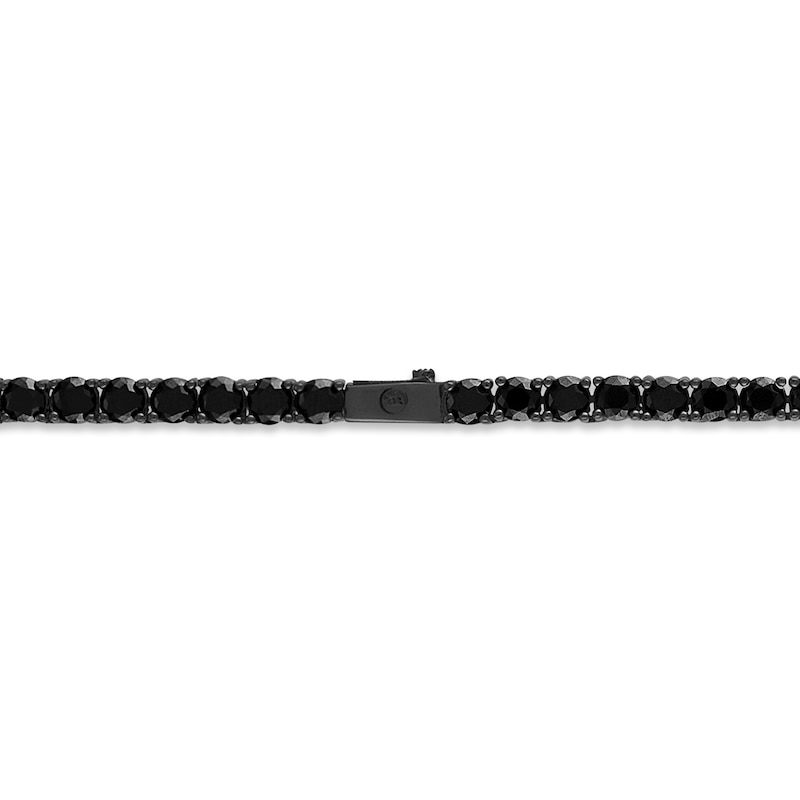 1933 by Esquire Men's Natural Black Spinel Tennis Necklace Black Ruthenium-Plated Sterling Silver 22"