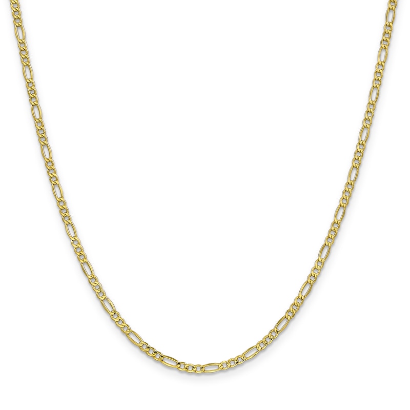 Main Image 1 of Semi-Solid Figaro Chain Necklace 10K Yellow Gold 18" 18mm