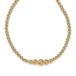 Fancy Link Chain Necklace 14K Yellow Gold 17.5"