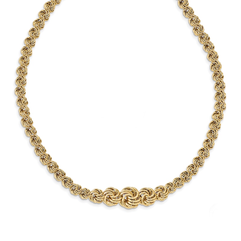 Main Image 1 of Fancy Link Chain Necklace 14K Yellow Gold 17.5"