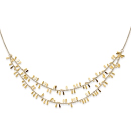 Double-Strand Link Necklace 14K Yellow Gold 17.75"