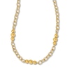 Thumbnail Image 1 of Brushed Fancy Link Necklace 14K Yellow Gold 17"