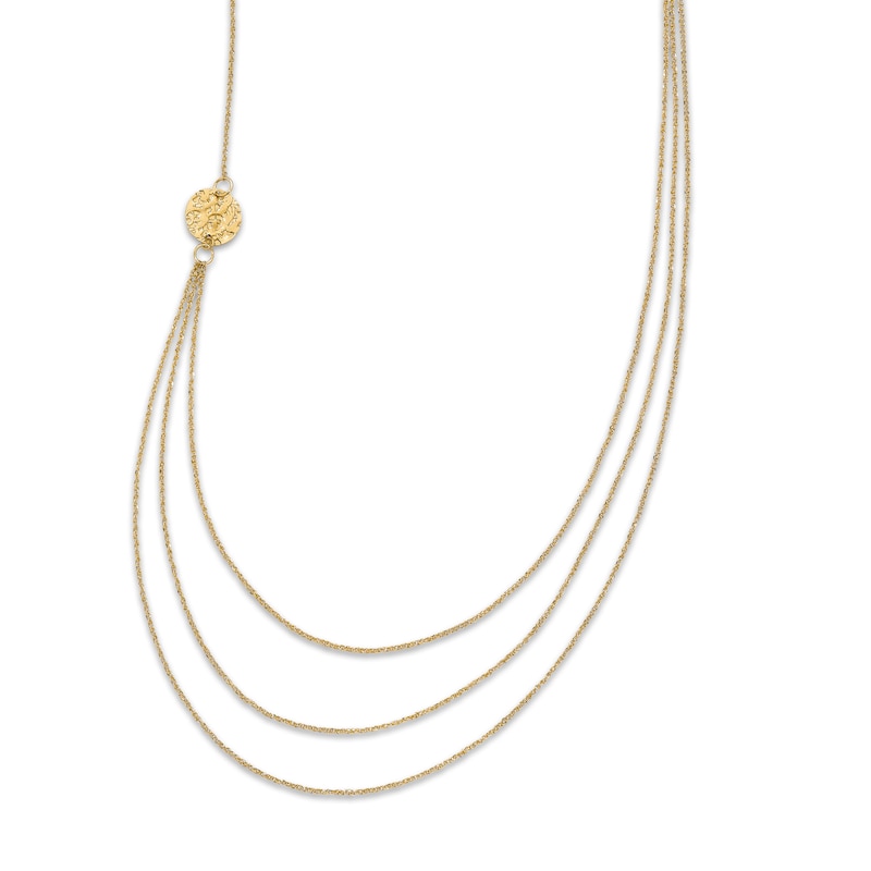 Main Image 1 of Solid 3-Layer Rope Chain Necklace 14K Yellow Gold 16"