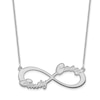 Thumbnail Image 1 of Two Name Infinity Necklace 14K White Gold 18"