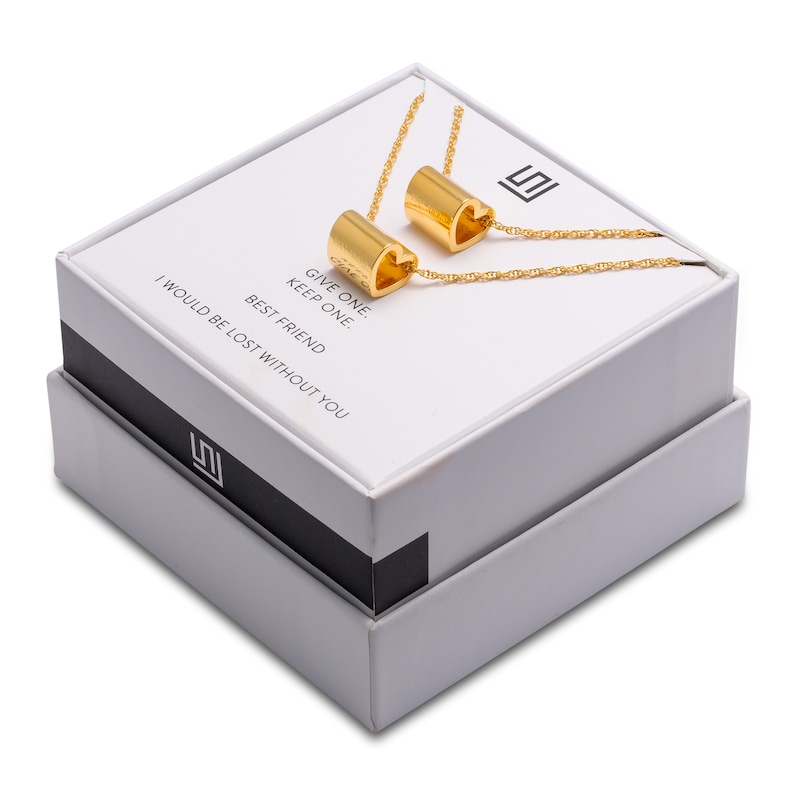 Main Image 1 of Stella Valle Best Friend Hollow Necklace Set Brass/18K Yellow Gold-Plated 18"
