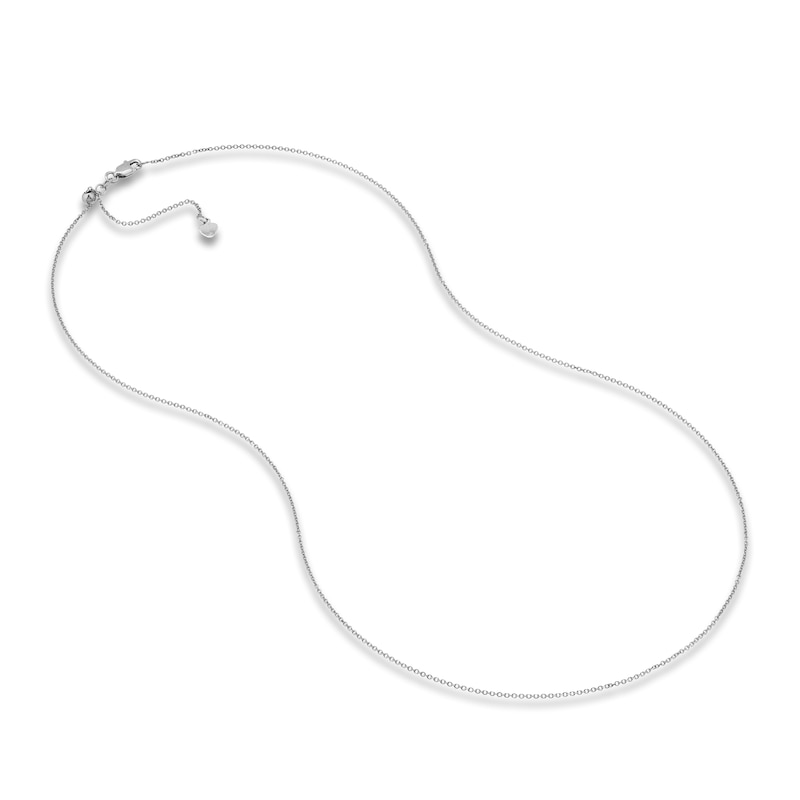 Main Image 3 of Diamond-Cut Cable Chain Necklace 18K White Gold 20" 1.05mm