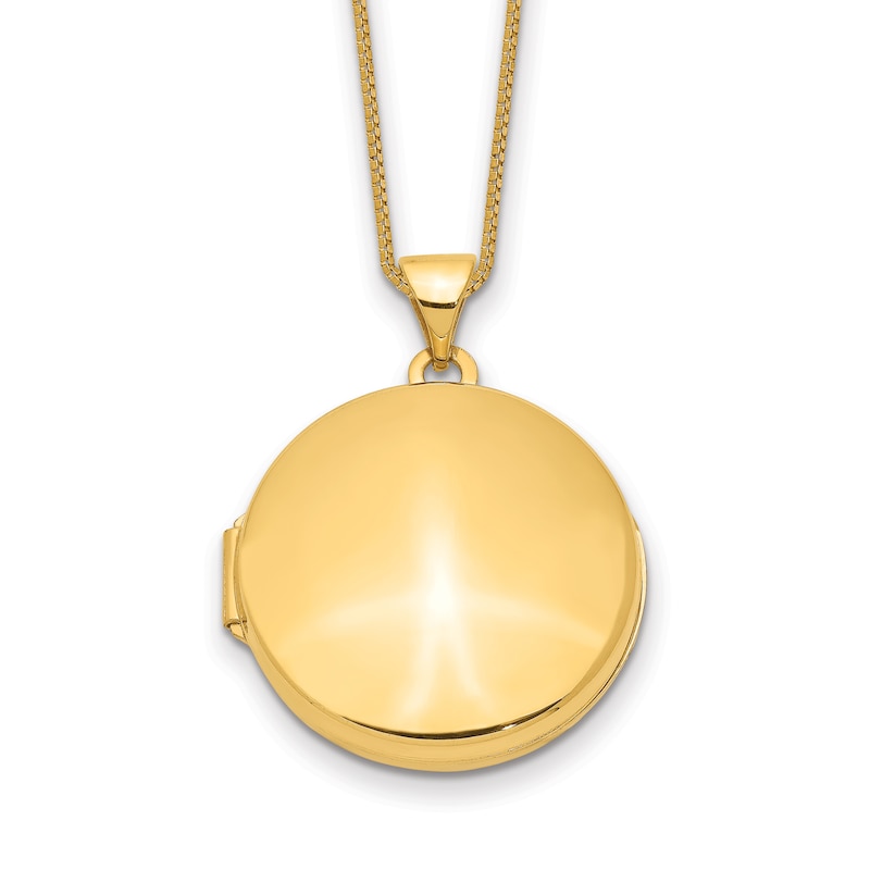 Domed Locket Necklace 14K Yellow Gold 18"