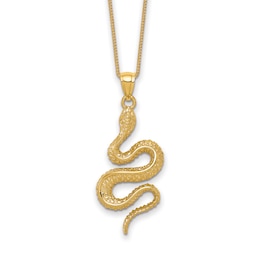 Solid Snake Necklace 14K Yellow Gold 18"