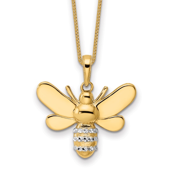 Solid Bumblebee Necklace 14K Yellow Gold 18" Jared