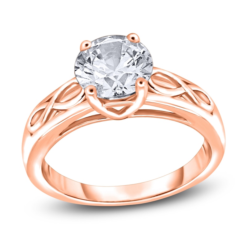 Main Image 1 of Diamond Solitaire Infinity Engagement Ring 1/2 ct tw Round 14K Rose Gold (I2/I)