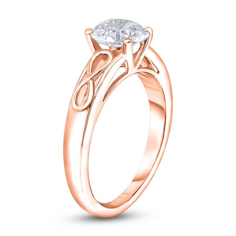 Main Image 2 of Diamond Solitaire Infinity Engagement Ring 1/2 ct tw Round 14K Rose Gold (I2/I)
