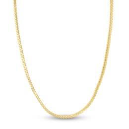 Flat Bombe Franco Chain Necklace 14K Yellow Gold 24&quot;