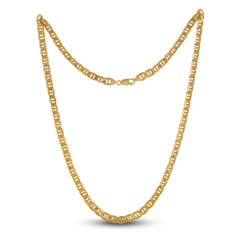 Main Image 1 of Men's Solid Mariner Link Necklace 14K Yellow Gold 6.9mm 22"
