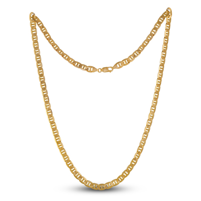 Main Image 2 of Men's Solid Mariner Link Necklace 14K Yellow Gold 6.9mm 22"