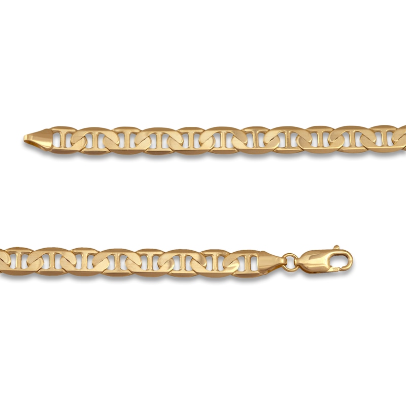 Main Image 3 of Men's Solid Mariner Link Necklace 14K Yellow Gold 6.9mm 22"