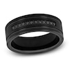 Thumbnail Image 1 of Black Diamond Wedding Band 1/10 ct tw Round Black Tungsten 8mm