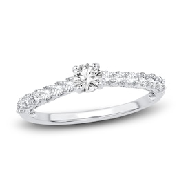 Diamond Engagement Ring 5/8 ct tw Round 14K White Gold
