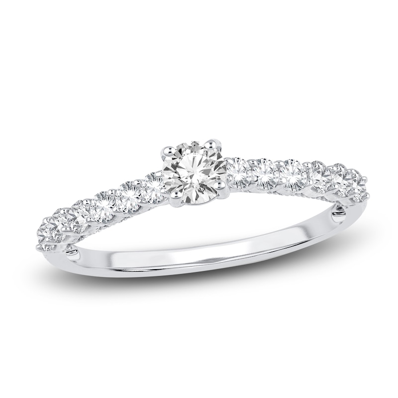 Main Image 1 of Diamond Engagement Ring 5/8 ct tw Round 14K White Gold