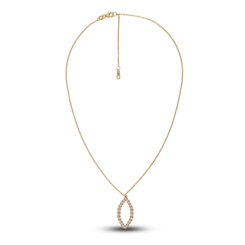 Main Image 1 of Solid Diamond-Cut Oval Necklace 14K Yellow Gold 18&quot; Adjustable