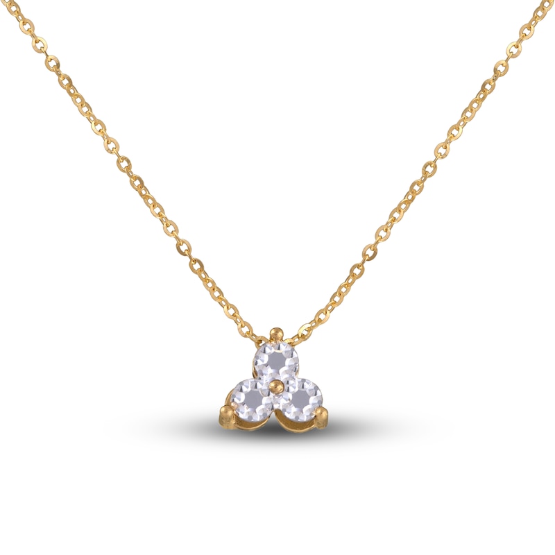 Main Image 1 of Solid Diamond-Cut Bead Necklace Set 14K Yellow Gold 18" Adjustable