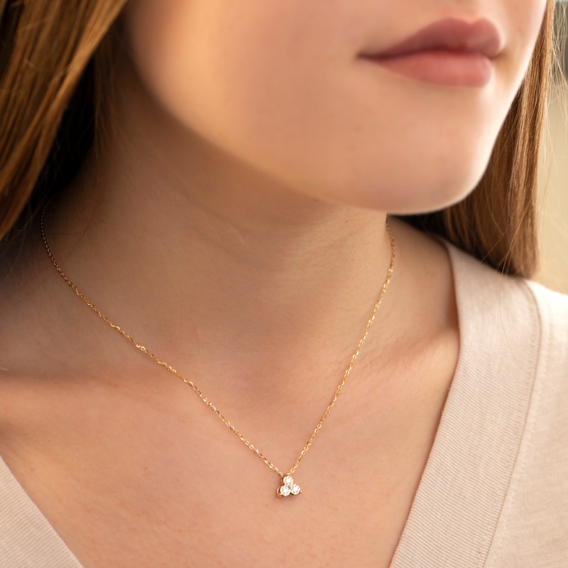 Main Image 3 of Solid Diamond-Cut Bead Necklace Set 14K Yellow Gold 18" Adjustable
