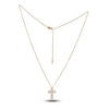 Thumbnail Image 1 of Solid Diamond-Cut Cross Necklace 14K Yellow Gold 18" Adjustable