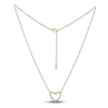 Thumbnail Image 1 of Solid Diamond-Cut Heart Necklace 14K Yellow Gold 18" Adjustable