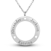 Thumbnail Image 1 of Engravable Loop Pendant Necklace 14K White Gold 24mm 18" Adj.