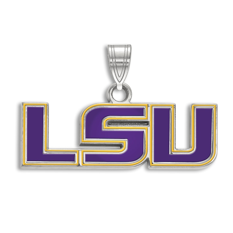Main Image 1 of Louisiana State University Enamel Charm Sterling Silver