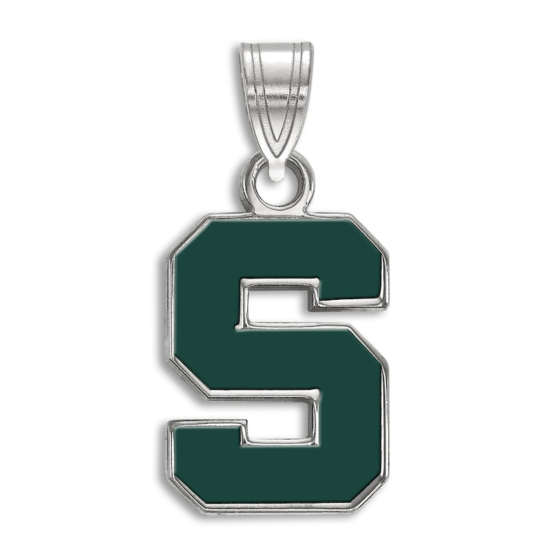 Main Image 1 of Michigan State University Enamel Charm Sterling Silver