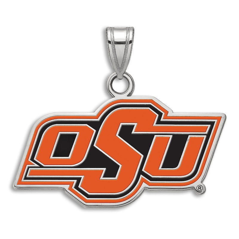 Oklahoma State University Enamel Charm Sterling Silver