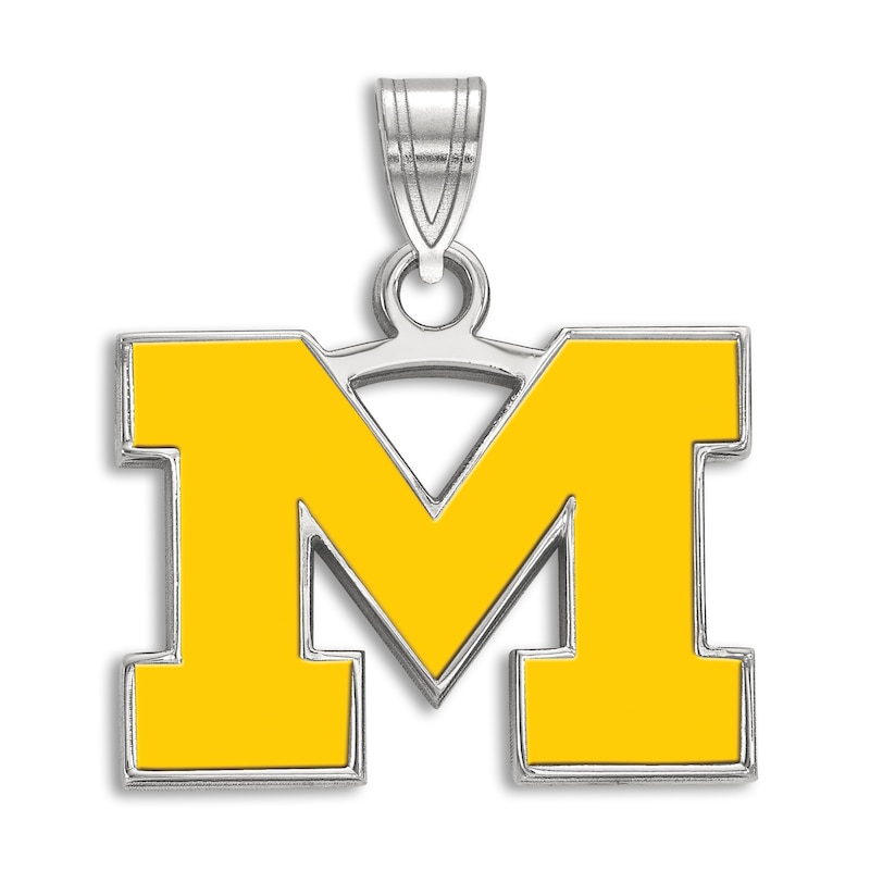University of Michigan Enamel Charm Sterling Silver