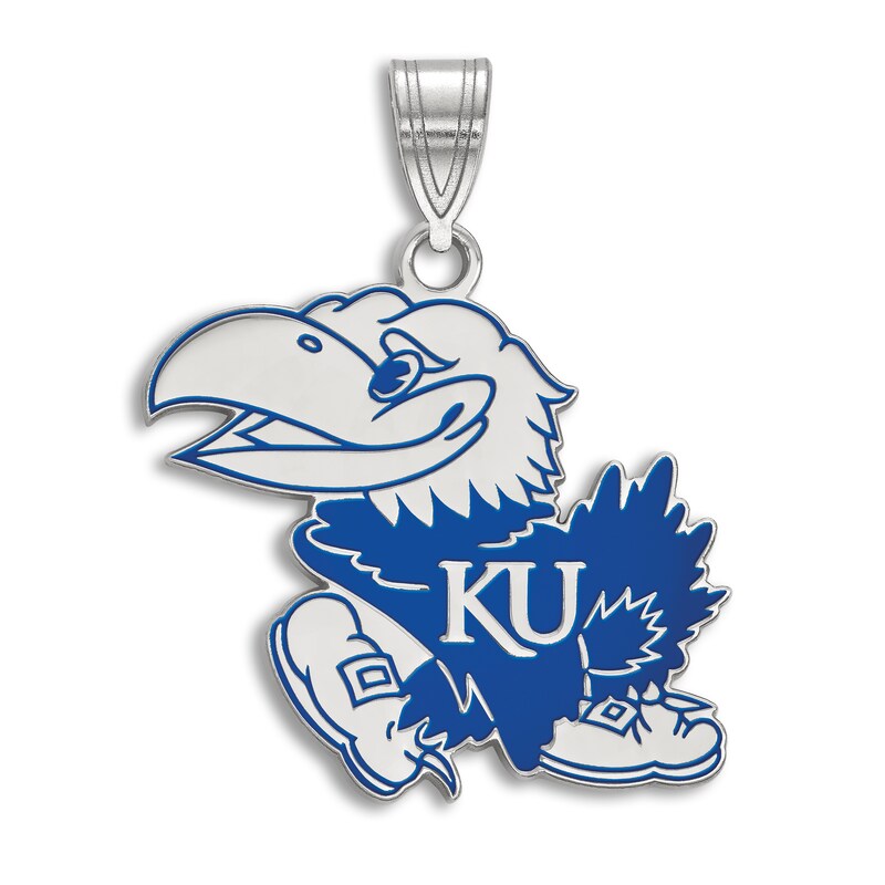 Main Image 1 of University of Kansas Enamel Charm Sterling Silver