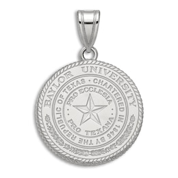 Baylor University Large Crest Necklace Charm Sterling Silver