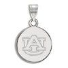 Auburn University Small Disc Necklace Charm Sterling Silver