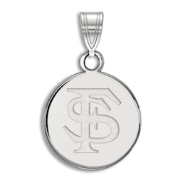 Florida State University Small Disc Necklace Charm Sterling Silver