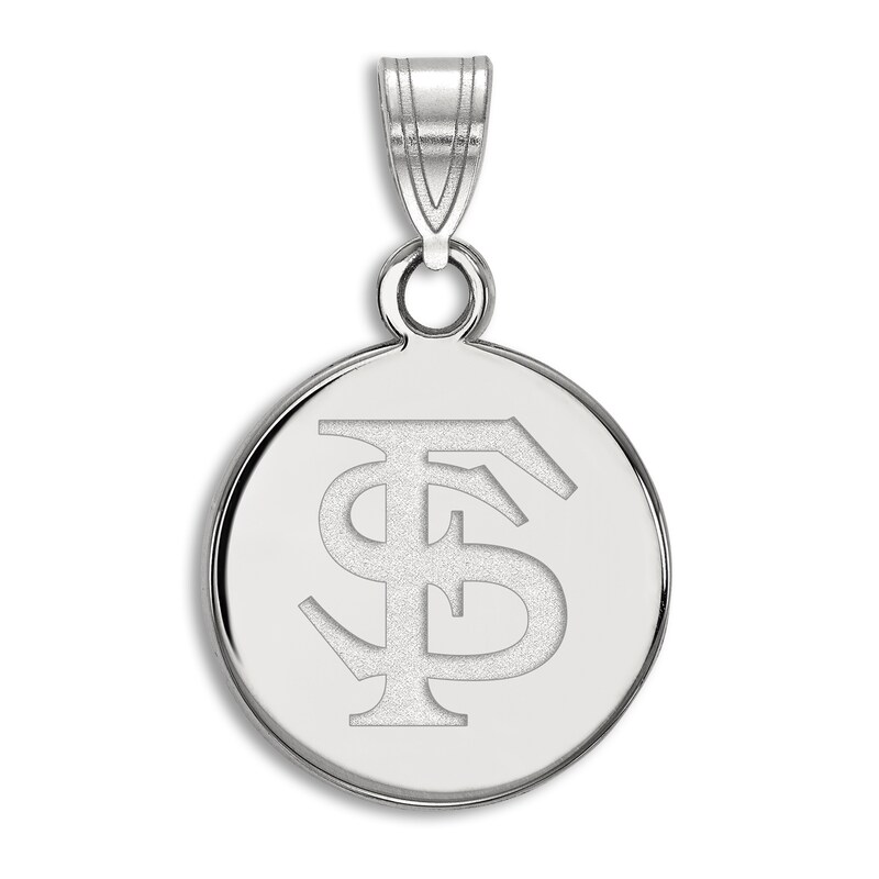 Main Image 1 of Florida State University Small Disc Necklace Charm Sterling Silver