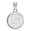 Thumbnail Image 1 of Michigan State University Small Disc Necklace Charm Sterling Silver