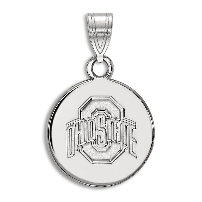 Ohio State University Small Disc Necklace Charm Sterling Silver