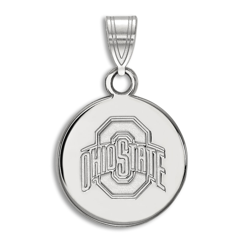 Main Image 1 of Ohio State University Small Disc Necklace Charm Sterling Silver