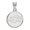 Thumbnail Image 1 of Oklahoma State University Small Disc Necklace Charm Sterling Silver