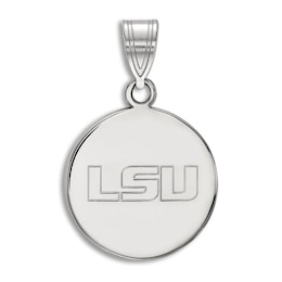Louisiana State University Small Disc Necklace Charm Sterling Silver