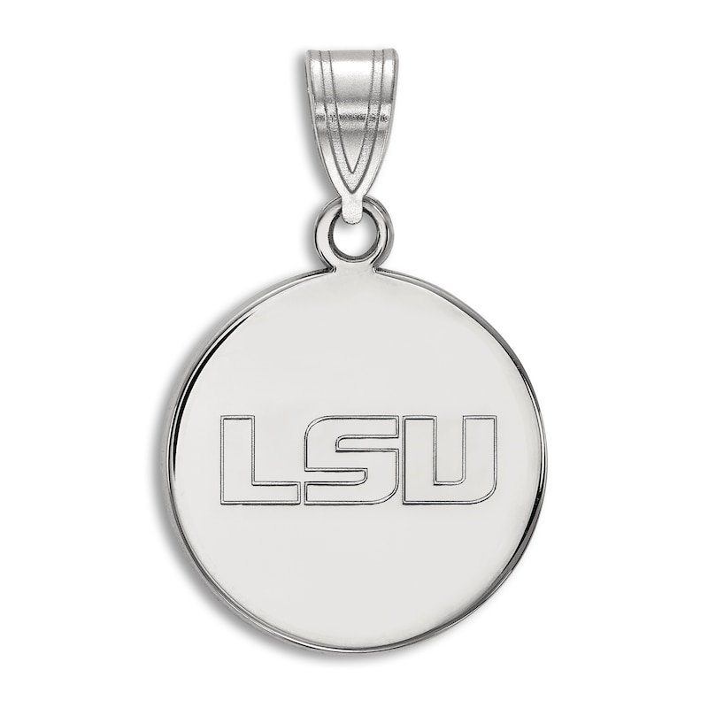 Louisiana State University Small Disc Necklace Charm Sterling Silver