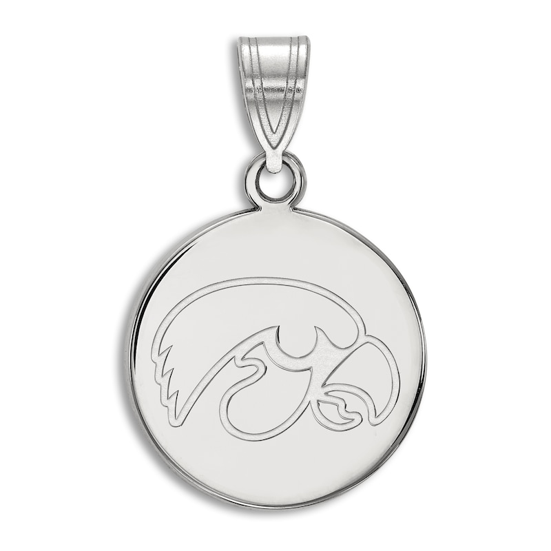 Main Image 1 of University of Iowa Small Necklace Charm Sterling Silver