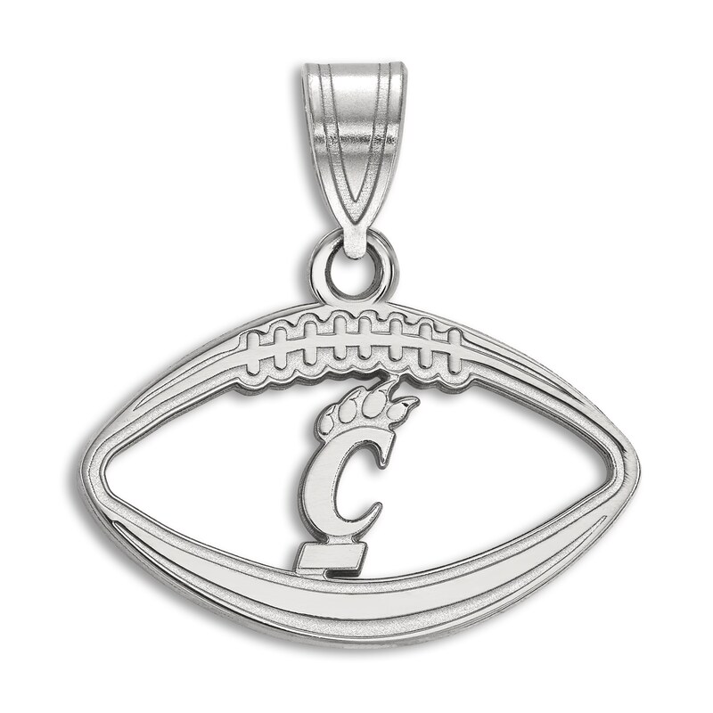Main Image 1 of University of Cincinnati Football Necklace Charm Sterling Silver