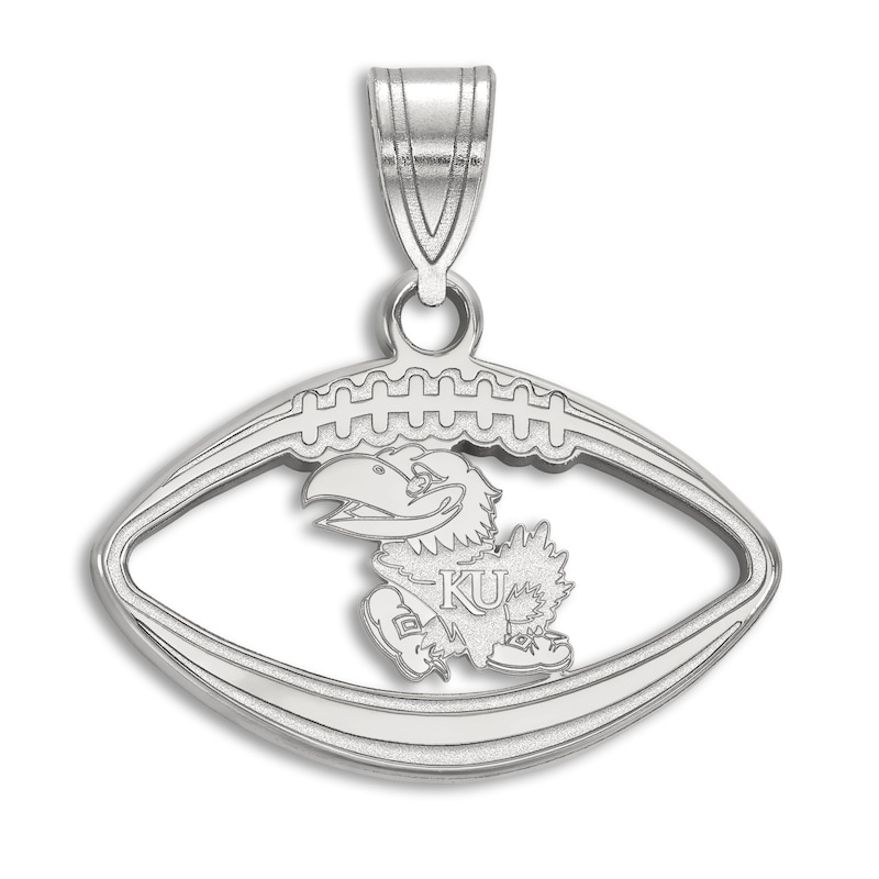 Main Image 1 of University of Kansas Football Necklace Charm Sterling Silver