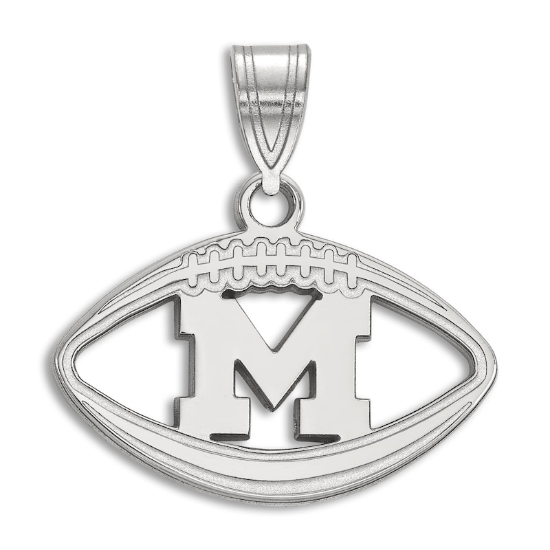 Main Image 1 of University of Michigan Football Necklace Charm Sterling Silver